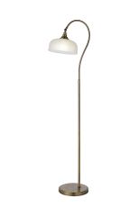 Arvo Floor Lamp 1 Light E27 Antique Brass/Frosted Glass