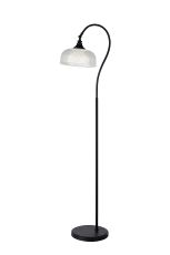 Arvo Floor Lamp 1 Light E27 Satin Black/Clear Glass