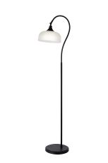 Arvo Floor Lamp 1 Light E27 Satin Black/Frosted Glass