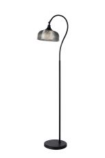 Arvo Floor Lamp 1 Light E27 Satin Black/Smoke Glass