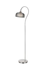 Arvo Floor Lamp 1 Light E27 Polished Nickel/Smoke Glass