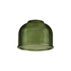 Arvo 14.5x11cm Clear Prismatic Dome Glass Shade, Moss Green