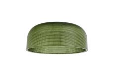 Arvo 27x11.5cm Clear Prismatic Dome Glass Shade, Moss Green