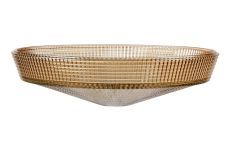 Arvo 40x11cm Prismatic Shallow Glass Shade, Amber