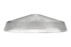 Arvo 40x11cm Prismatic Shallow Glass Shade For E27 42mm Lampholder, Clear