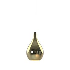 Carys 20cm Assembly Pendant (WITHOUT PLATE) With Teardrop Shade, 1 Light E27, Gold Glass With Frosted Inner