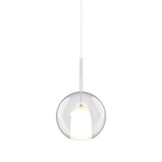 Carys 25cm Assembly Pendant (WITHOUT PLATE) With Round Shade, 1 Light E27, Clear Glass With Frosted Inner