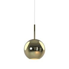 Carys 25cm Assembly Pendant (WITHOUT PLATE) With Round Shade, 1 Light E27, Gold Glass With Frosted Inner
