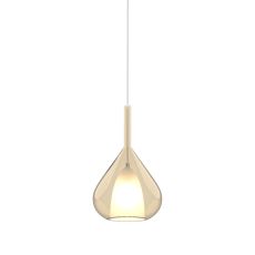 Carys 22cm Assembly Pendant (WITHOUT PLATE) With Reuleaux Triangle Shade, 1 Light E27, Cognac Glass With Frosted Inner
