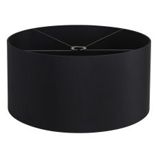 Hemel Round, 60x30cm Shade, Self Lined Black Faux Silk & Black Carrier