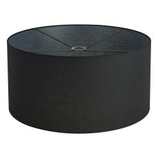 Hemel Round, 60x30cm Shade, Black Linen With Translucent Inner & Black Carrier