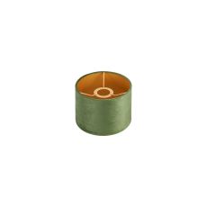 Hemel Round, 18x13.5cm Shade, Moss Green Velvet With Gold Paper Lining & Gold Finish Carrier