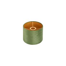Hemel Round, 20x16.5cm Shade, Moss Green Velvet With Gold Paper Lining & Gold Finish Carrier