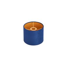 Hemel Round, 20x16.5cm Shade, Navy Velvet With Gold Paper Lining & Gold Finish Carrier