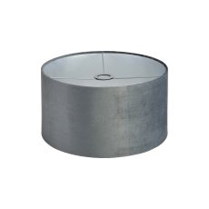 Hemel Round, 40x22cm Shade, Dark Grey Velvet With Silver Paper Lining & Silver Finish Carrier
