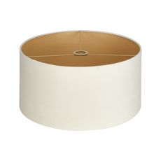 Hemel Round, 50x25cm Shade, Ivory Velvet With Champagne Paper Lining & Champagne Finish Carrier