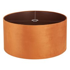 Hemel Round, 60x30cm Shade, Burnt Orange Velvet With Copper Paper Lining & Copper Finish Carrier
