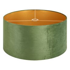 Hemel Round, 60x30cm Shade, Moss Green Velvet With Gold Paper Lining & Gold Finish Carrier