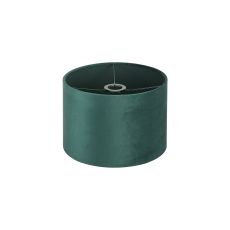 Hemel Round, 30x20cm Shade, Self Lined Forest Green Velvet & Green Finish Carrier