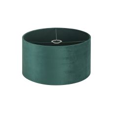 Hemel Round, 40x22cm Shade, Self Lined Forest Green Velvet & Green Finish Carrier
