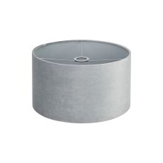 Hemel Round, 40x22cm Shade, Light Grey Velvet With Light Grey TC Lining & Light Grey Finish Carrier