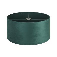 Hemel Round, 50x25cm Shade, Self Lined Forest Green Velvet & Green Finish Carrier