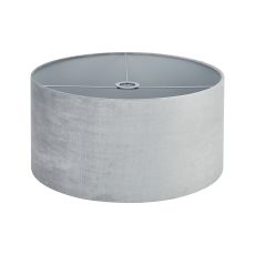 Hemel Round, 50x25cm Shade, Light Grey Velvet With Light Grey TC Lining & Light Grey Finish Carrier