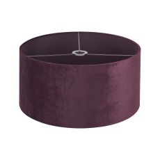 Hemel Round, 50x25cm Shade, Aubergine Velvet With Aubergine TC Lining & Aubergine Finish Carrier
