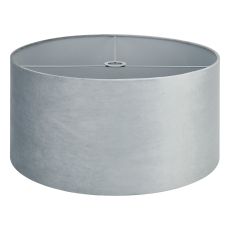 Hemel Round, 60x30cm Shade, Light Grey Velvet With Light Grey TC Lining & Light Grey Finish Carrier
