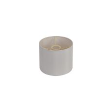 Hemel Round, 20x16.5cm Shade, Self Lined Ivory Faux Silk & Ivory Carrier