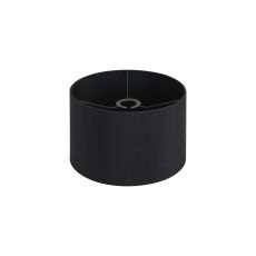 Hemel Round, 30x20cm Shade, Self Lined Black Faux Silk & Black Carrier