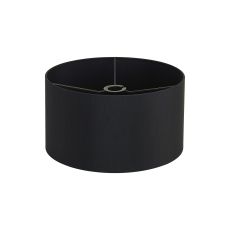 Hemel Round, 40x22cm Shade, Self Lined Black Faux Silk & Black carrier