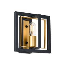 Corian Wall Lamp, 1 x E27, Satin Black/Champagne Gold