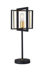 Corian Table Lamp, 1 x E27, Satin Black/Champagne Gold