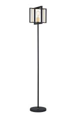 Corian Floor Lamp, 1 x E27, Satin Black/Champagne Gold