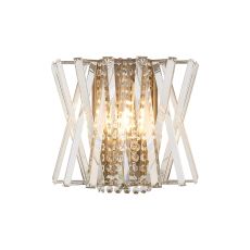 Faline Wall Lamp, 2 x E14, Antique Brass/Clear