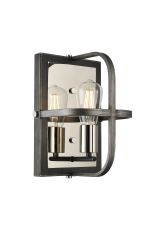 Sora Wall Lamp 1 Light E27, Pewter / Polished Nickel