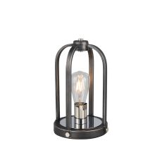 Sora Table Lamp 1 Light E27, Pewter / Polished Nickel
