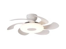 Flowers 50cm 24W LED Dimmable Ceiling Light With Built-In 25W DC Reversible Fan, Remote Control 2700-5000K, 2900lm, White
