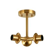 Zara Semi Flush Ceiling Light (FRAME ONLY), 3 Light E27, Brass Gold
