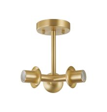 Zara Semi Flush Ceiling Light (FRAME ONLY), 3 Light E27, Satin Gold