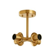 Zara Semi Flush Ceiling Light (FRAME ONLY), 4 Light E27, Brass Gold