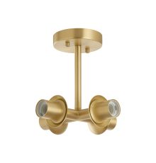 Zara Semi Flush Ceiling Light (FRAME ONLY), 4 Light E27, Satin Gold