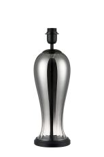 Campo Vase Table Lamp Without Shade, 1 Light E27, Satin Black/Smoke Fade Glass