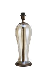 Zara Vase Table Lamp Without Shade, 1 Light E27, Matt Bronze Plated/Cognac Glass