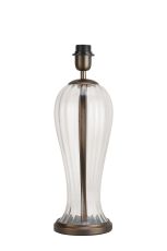 Zara Vase Table Lamp Without Shade, 1 Light E27, Matt Bronze Plated/Clear Glass