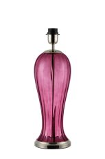 Campo Vase Table Lamp Without Shade, 1 Light E27, Polished Nickel/Aubergine Glass