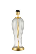 Campo Vase Table Lamp Without Shade, 1 Light E27, Satin Gold/Clear Glass