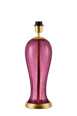 Campo Vase Table Lamp Without Shade, 1 Light E27, Satin Gold/Aubergine Glass