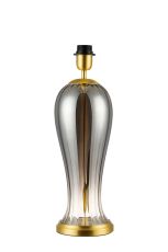Campo Vase Table Lamp Without Shade, 1 Light E27, Satin Gold/Smoke Fade Glass